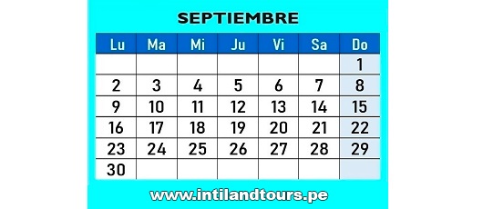 Calendario Septiembre 2019